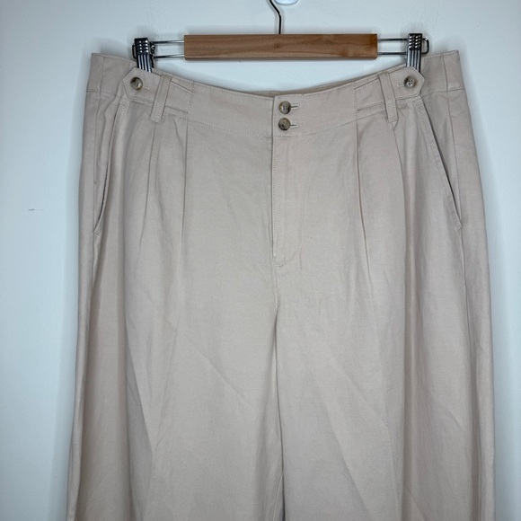 NWT Madewell Plus Harlow Wide-Leg Pant in Beige Size 14 Petite - Picture 5 of 9